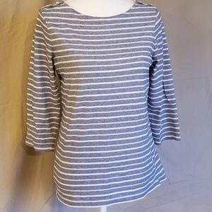 Croft & Barrow, Size M, Blue White Stripe Top